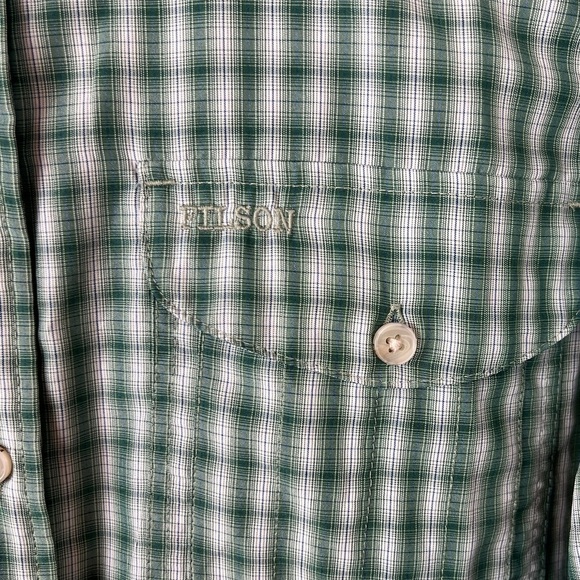 Filson Plaid Nylon Vented Outdoor Long Sleeve Button Up Shirt - Picture 3 of 7